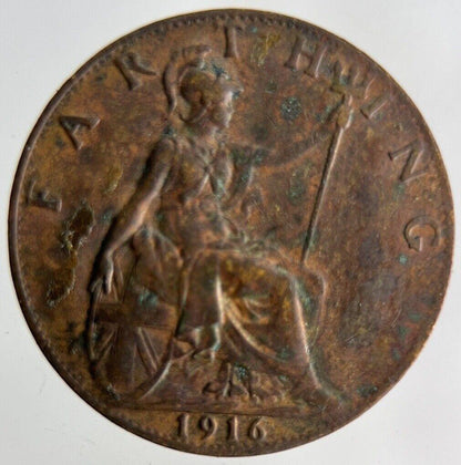 1916 George V Farthing Coin | Fine Collectable Grade