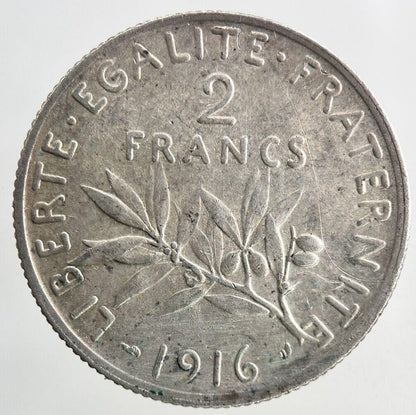 1916 France 2 Francs Silver Coin | Fine Collectable Grade