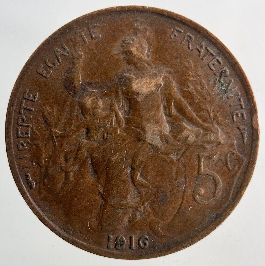 1916 France 5 Centimes Coin | Fine Collectable Grade