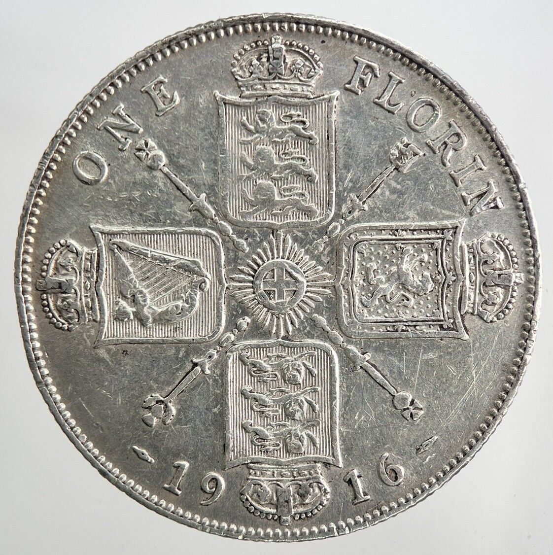 1916 George V Florin British Silver Coin | Very High Grade | a9088