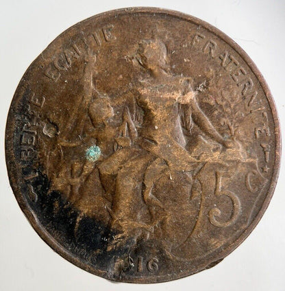 1916 France 5 Centimes Coin | Collectable Grade