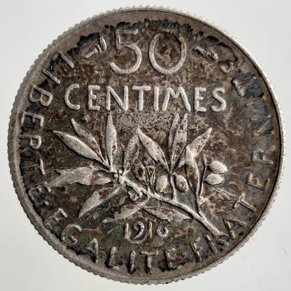 1916 France 50 Centimes Silver Coin | Collectable Grade