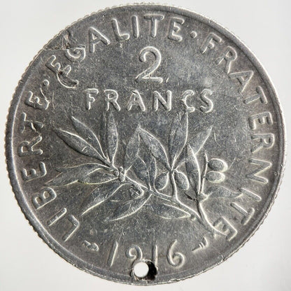 1916 France 2 Franc Silver Coin | Collectable Grade