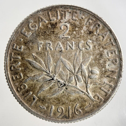 1916 France 2 Franc Silver Coin | Fine Collectable Grade