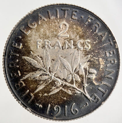 1916 France 2 Franc Silver Coin | Fine Collectable Grade
