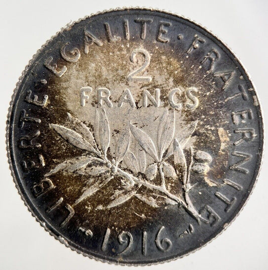 1916 France 2 Franc Silver Coin | Fine Collectable Grade