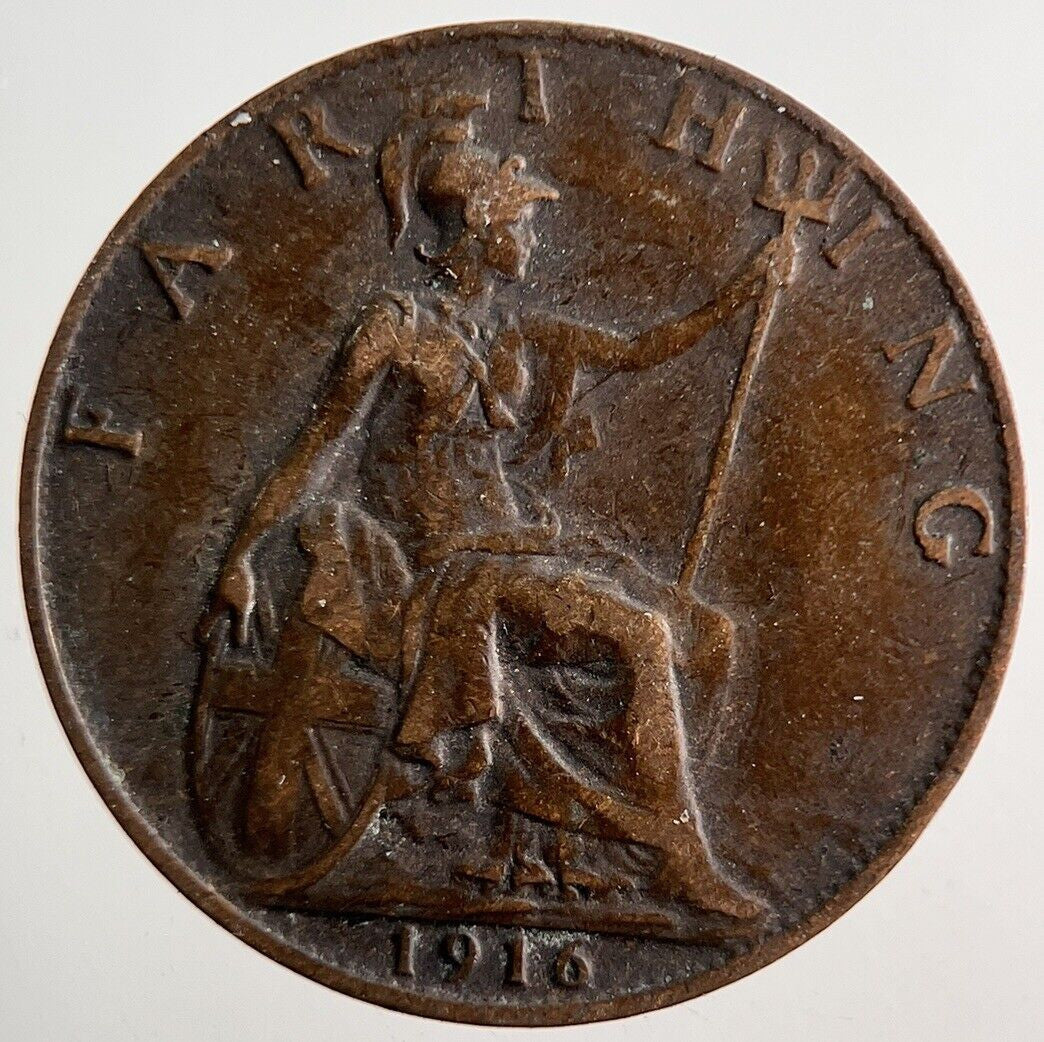 1916 George V Farthing Coin | Fine Collectable Grade