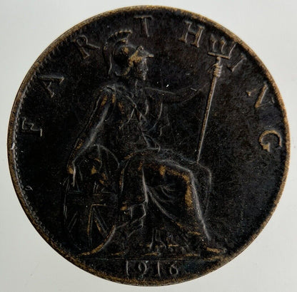 1916 George V Farthing Coin | Fine Collectable Grade