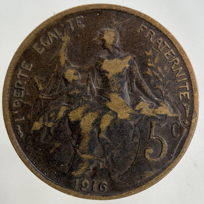 1916 France 5 Centimes Coin | Collectable Grade