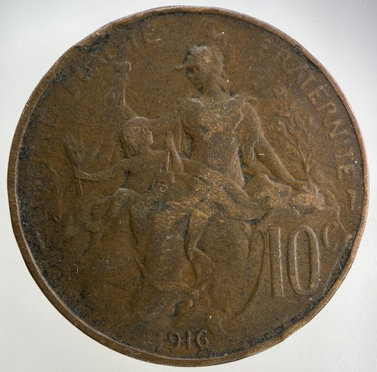1916 France 10 Centimes Coin | Fine Collectable Grade
