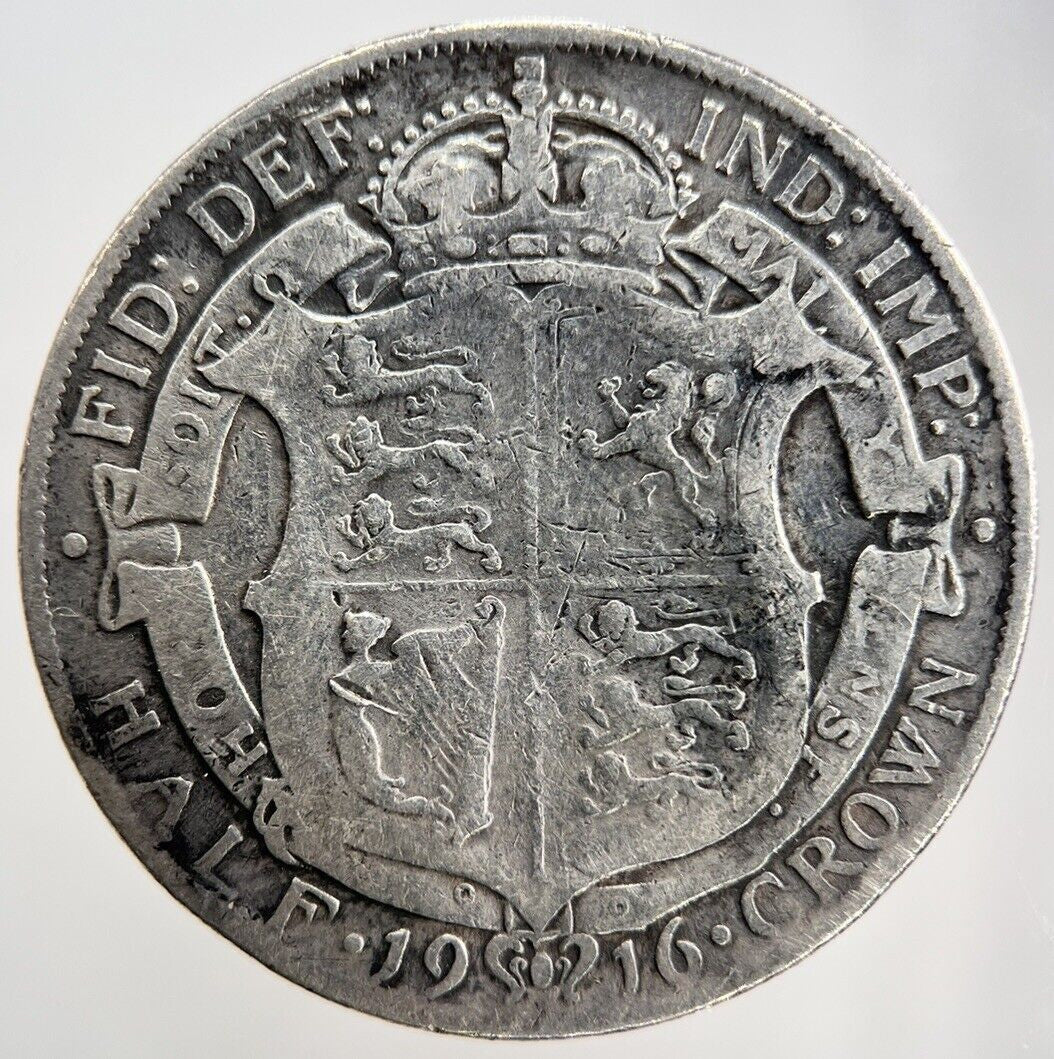 1916 George V Half-Crown | British Silver Coin | Collectable Grade | a340