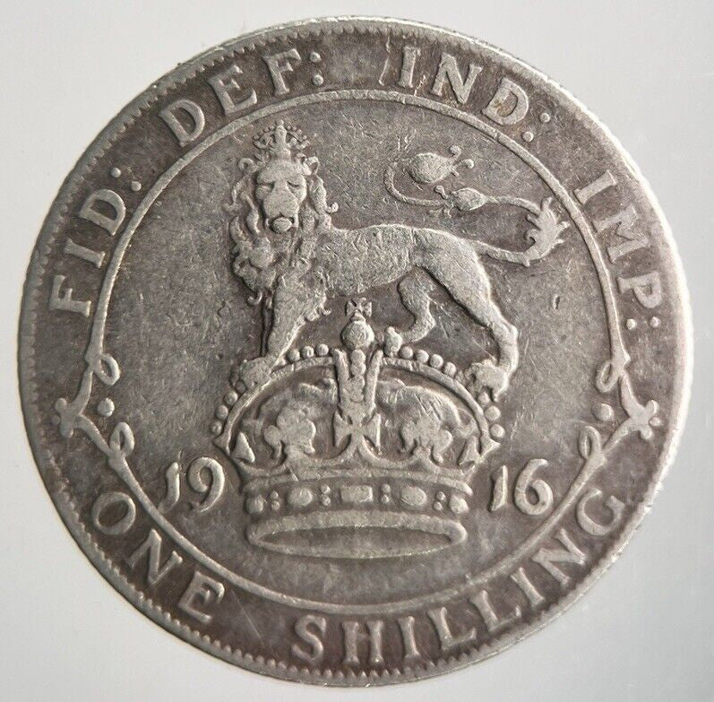 1916 George V Shilling Silver Coin | Collectable Grade | a4402