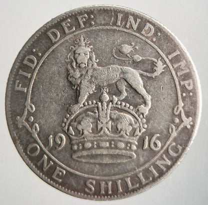 1916 George V Shilling Silver Coin | Collectable Grade | a4402