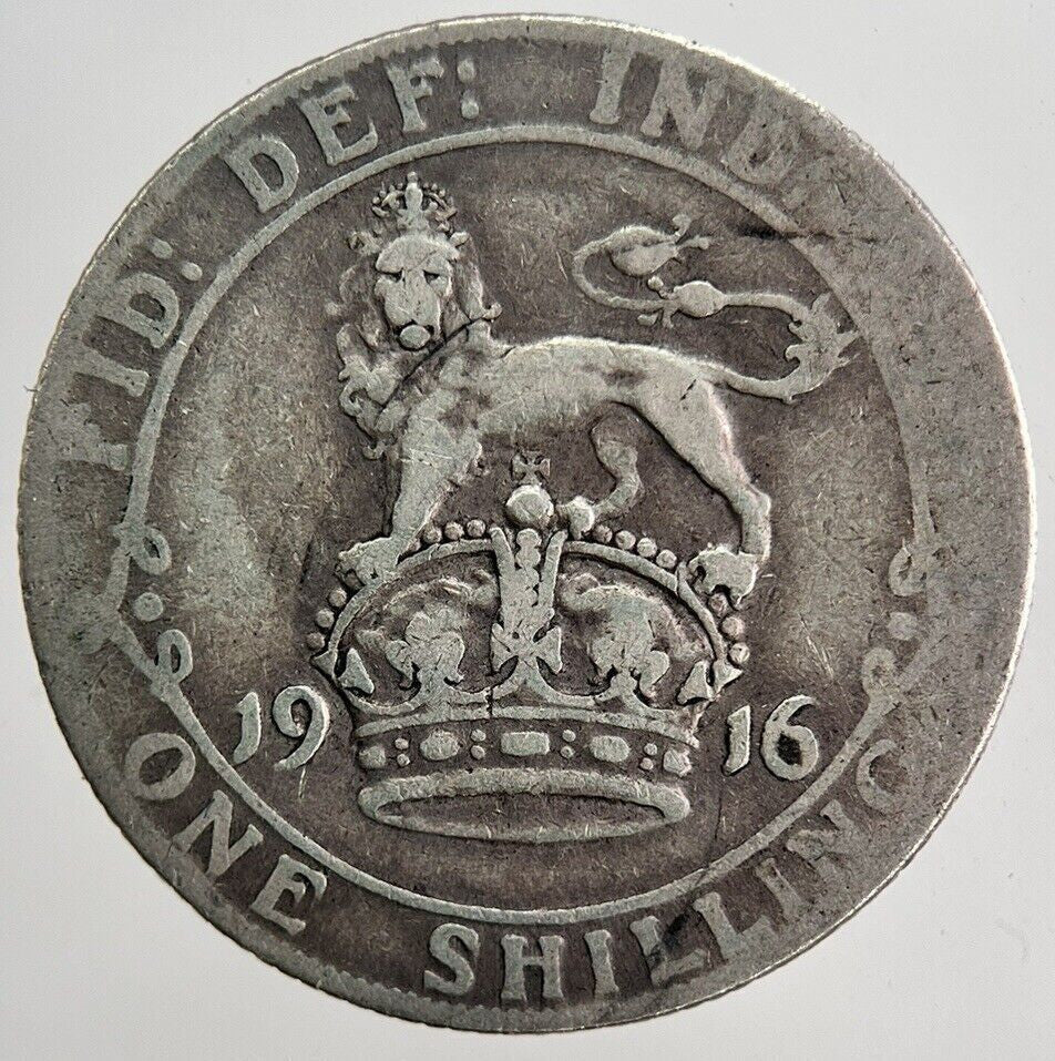 1916 George V Shilling Silver Coin | Collectable Grade | a5907