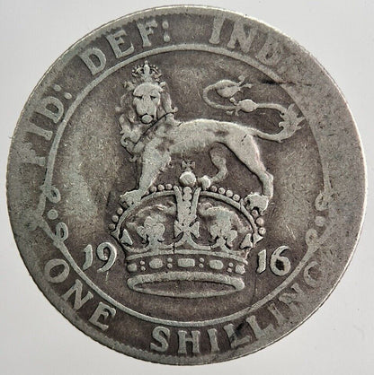 1916 George V Shilling Silver Coin | Collectable Grade | a5907