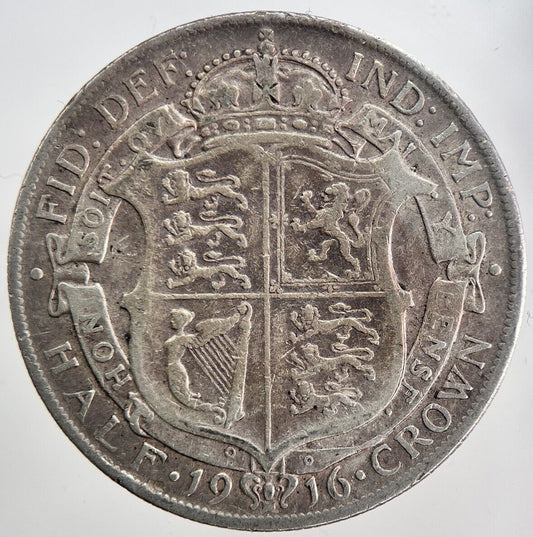 1916 George V Half-Crown Silver Coin | Fine Collectable Grade | a6156