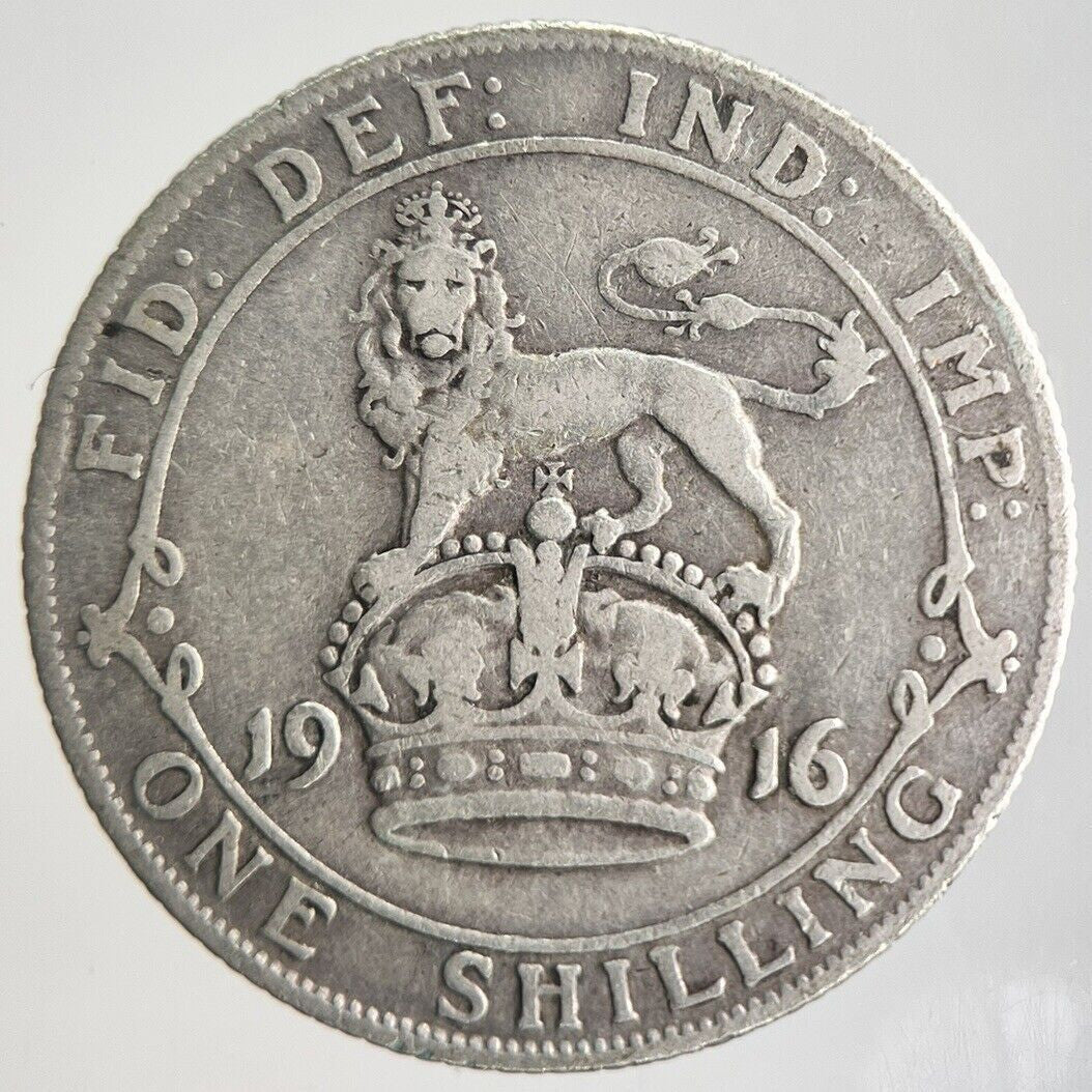 1916 George V Shilling Silver Coin | Collectable Grade | a4459