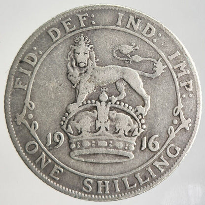 1916 George V Shilling Silver Coin | Collectable Grade | a4459