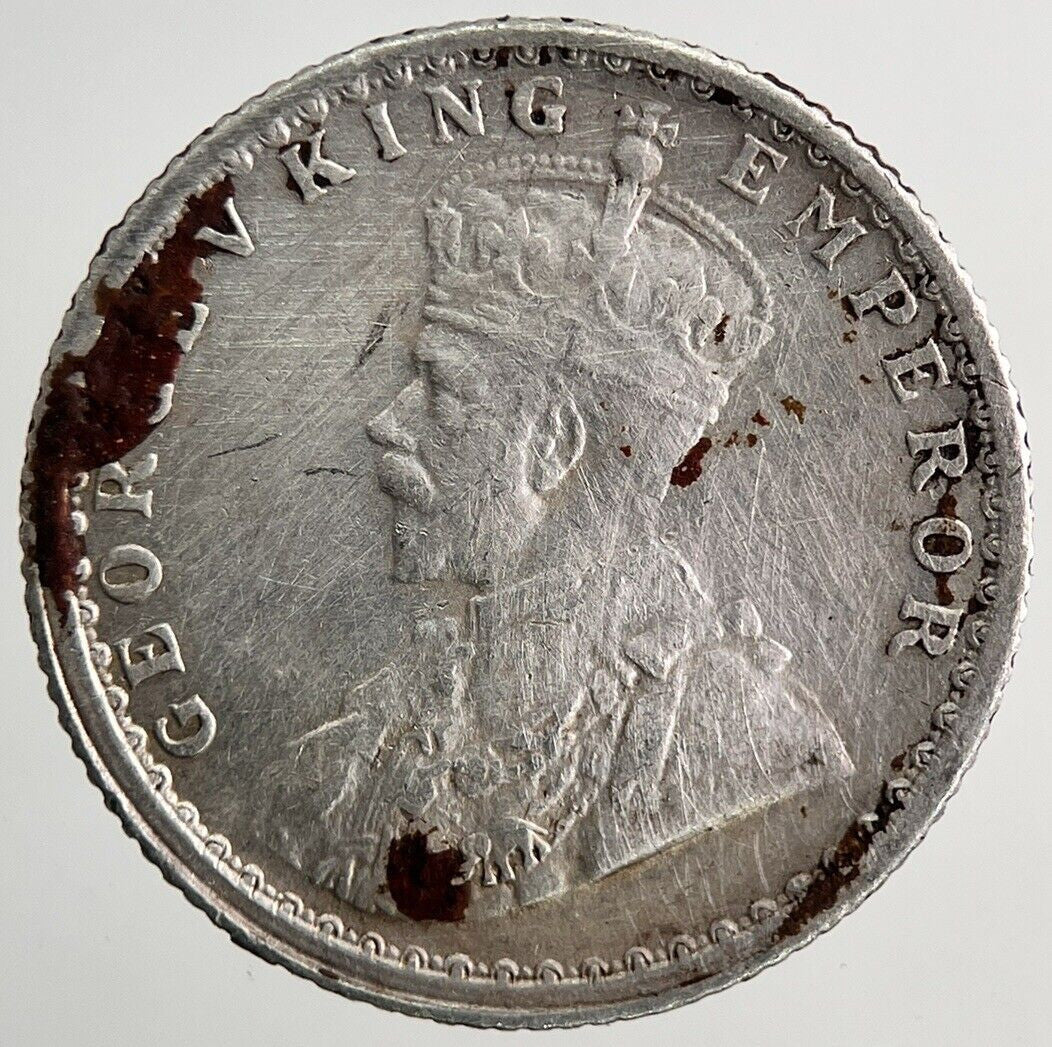 1916 India 1/4 Quarter Rupee Silver Coin | Fine Collectable Grade