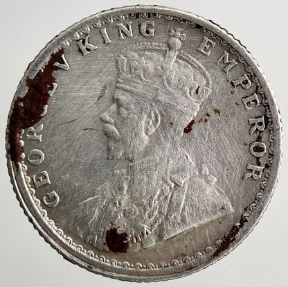 1916 India 1/4 Quarter Rupee Silver Coin | Fine Collectable Grade