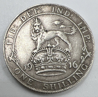1916 George V Shilling | British Silver Coin | Very High Grade | a1231
