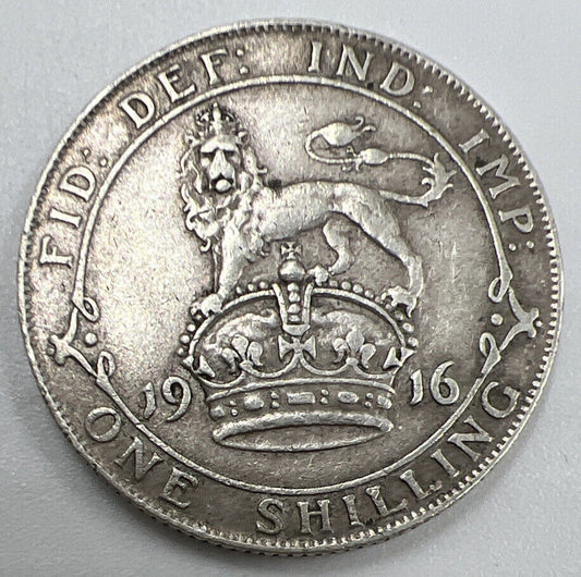 1916 George V Shilling | British Silver Coin | Very High Grade | a1231