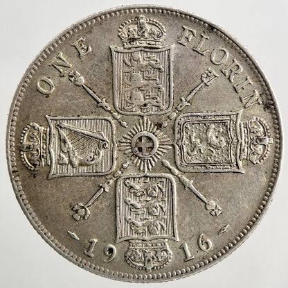1916 George V Florin Silver Coin | Very High Grade