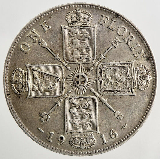 1916 George V Florin Silver Coin | Very High Grade