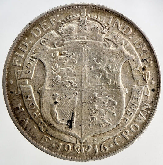 1916 George V Half-Crown Silver Coin | Very High Grade