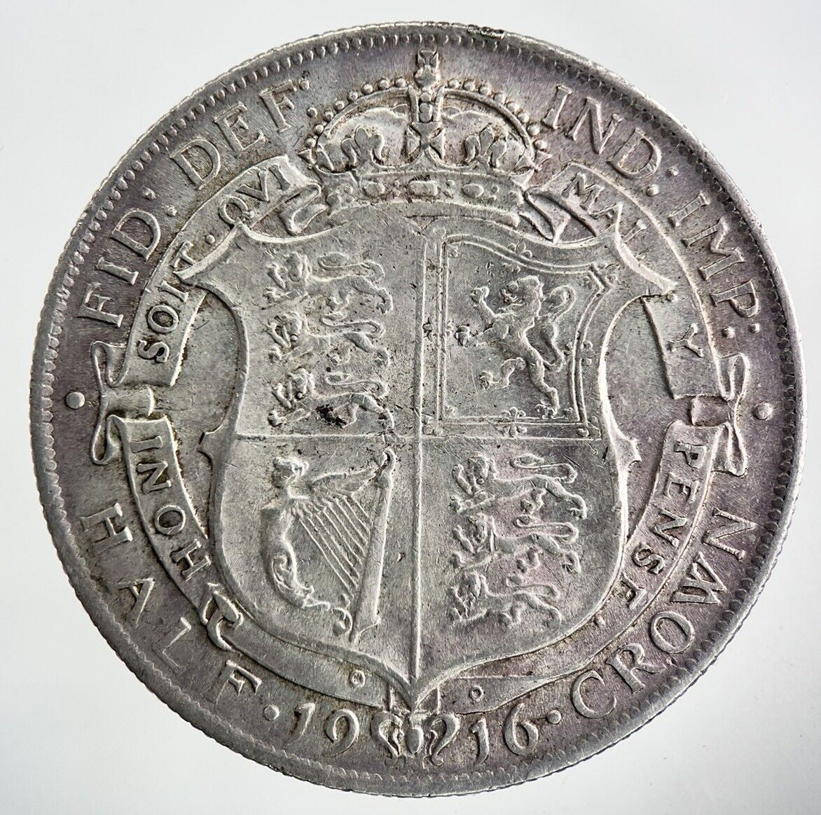 1916 George V Half-Crown Silver Coin | Very High Grade