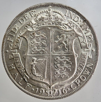 1916 George V Half-Crown Silver Coin | Very Fine Grade | a8797