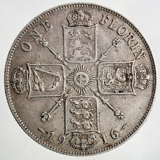 1916 George V Florin Silver Coin | Very High Grade