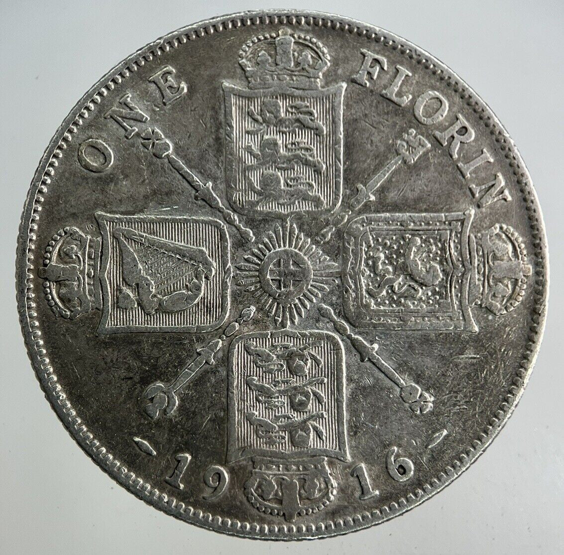 1916 George V Florin Silver Coin | Very High Grade