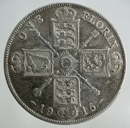 1916 George V Florin Silver Coin | Very High Grade