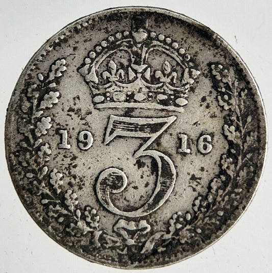 1916 George V Threepence Silver Coin | Fine Collectable Grade