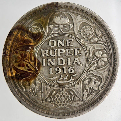 1916 India One Rupee Silver Coin | Fine Collectable Grade