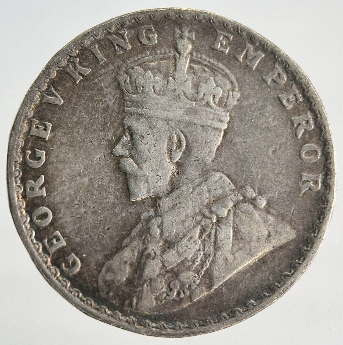 1916 India 1/2 Half Rupee Silver Coin | Fine Collectable Grade | a1928