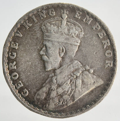 1916 India 1/2 Half Rupee Silver Coin | Fine Collectable Grade | a1928