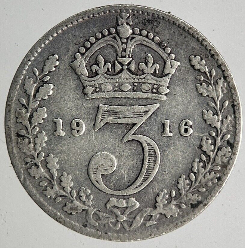 1916 George V Threepence Silver Coin | Fine Collectable Grade