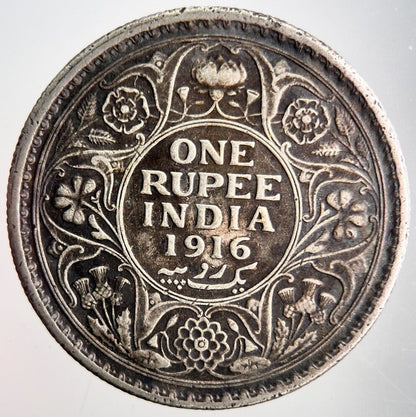 1916 India 1 One Rupee Silver Coin | Collectable Grade | a4114