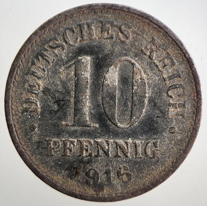 1916 Germany 10 Pfennig Coin | Collectable Grade | a3093