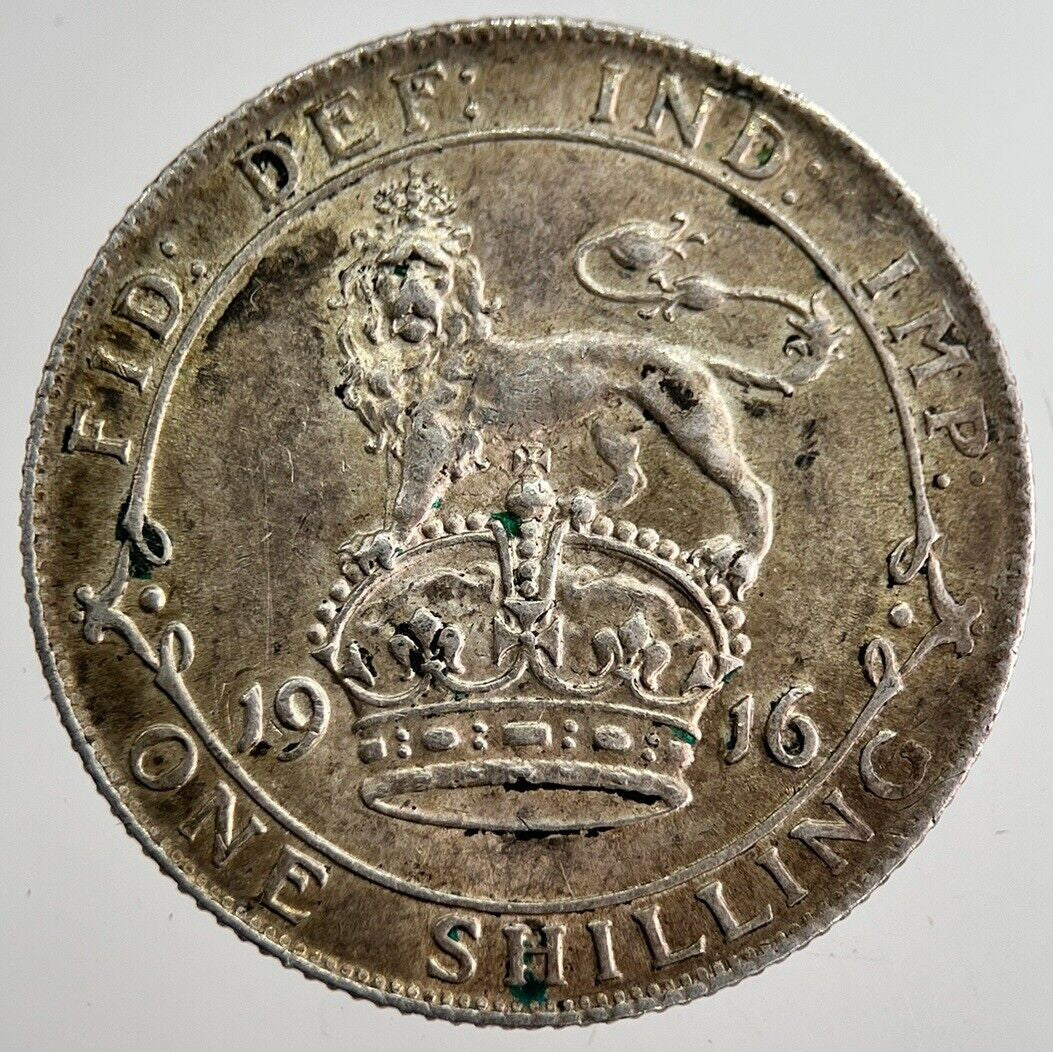 1916 George V Shilling Silver Coin | Very High Grade | a8601
