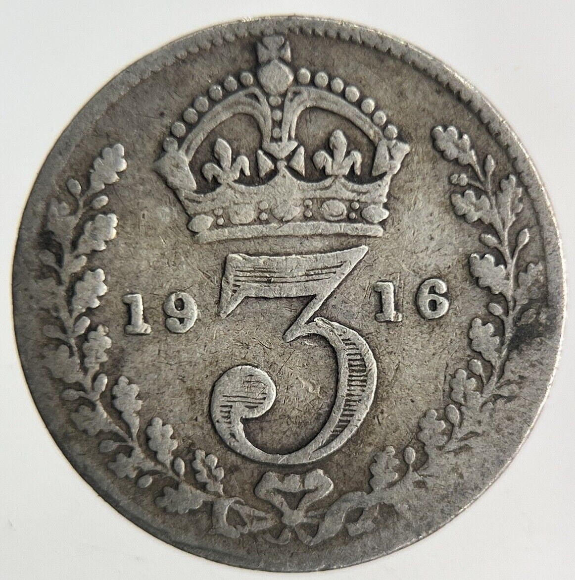 1916 George V Threepence Silver Coin | Fine Collectable Grade