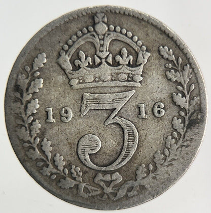 1916 George V Threepence Silver Coin | Fine Collectable Grade
