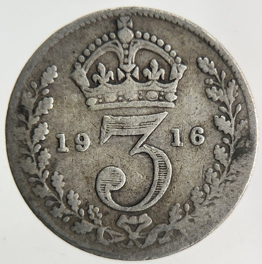 1916 George V Threepence Silver Coin | Fine Collectable Grade