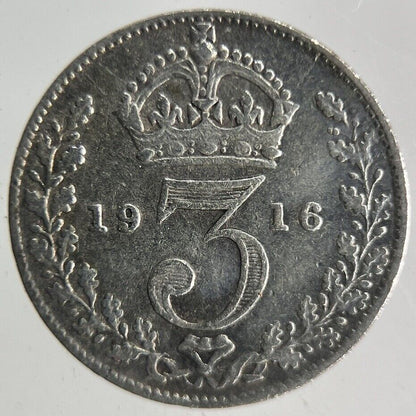 1916 George V Threepence Silver Coin | Fine Collectable Grade