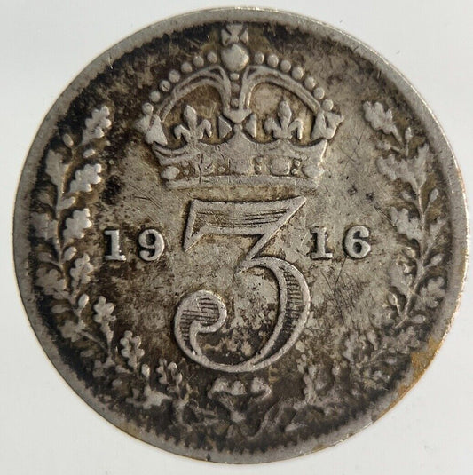1916 George V Threepence Silver Coin | Fine Collectable Grade