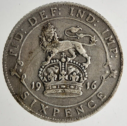 1916 George V Silver Sixpence Coin | Fine Collectable Grade