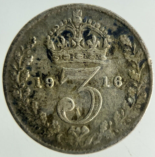 1916 George V Threepence Silver Coin | Fine Collectable Grade