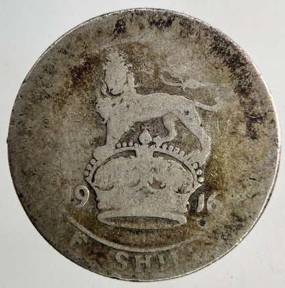 1916 George V Shilling Silver Coin | Fair Grade